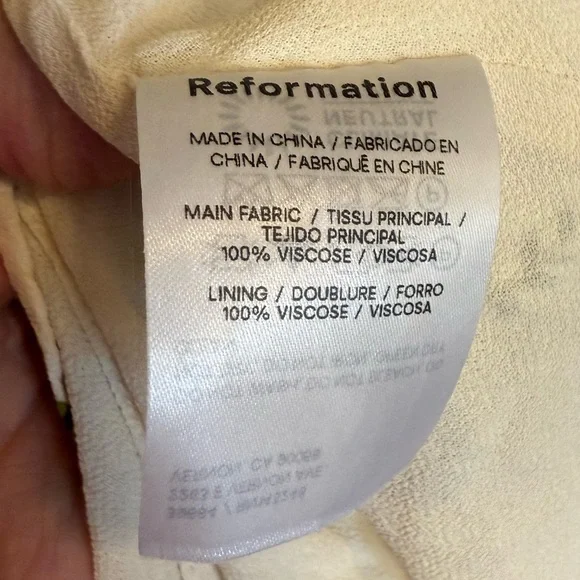 Reformation Juliette Floral Print Midi Georgette Dress White Blue Green Size 6 - Picture 13 of 14